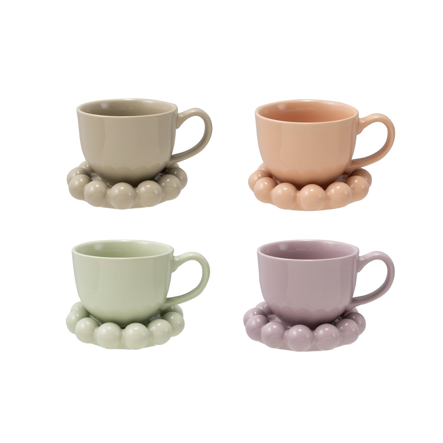 Hazel Mazel Stoneware Ball Mug, Set of 2