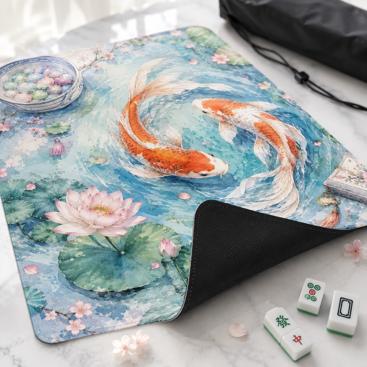 Koi Pond Mahjong Mat