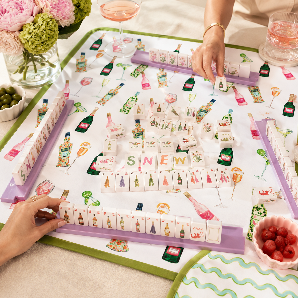 Cocktails Double Sided Mahjong Mat