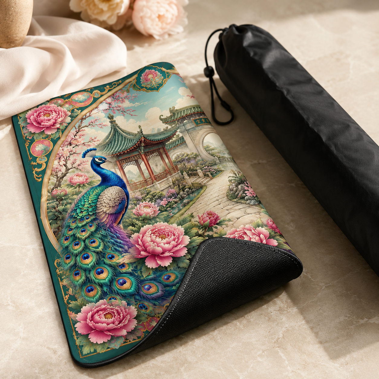 Peacock Garden Mahjong Mat