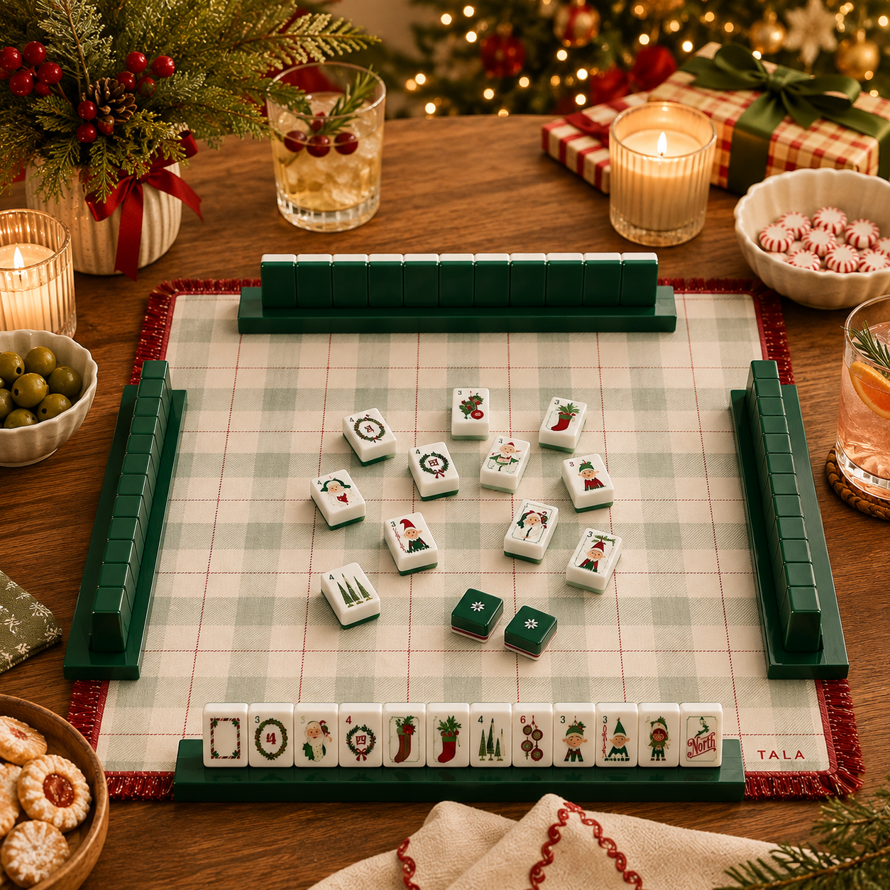 The Merry Manor Mahjong Mat with Fringe