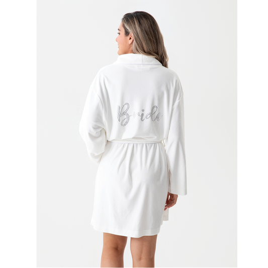 Plush Bejeweled "Bride" Robe