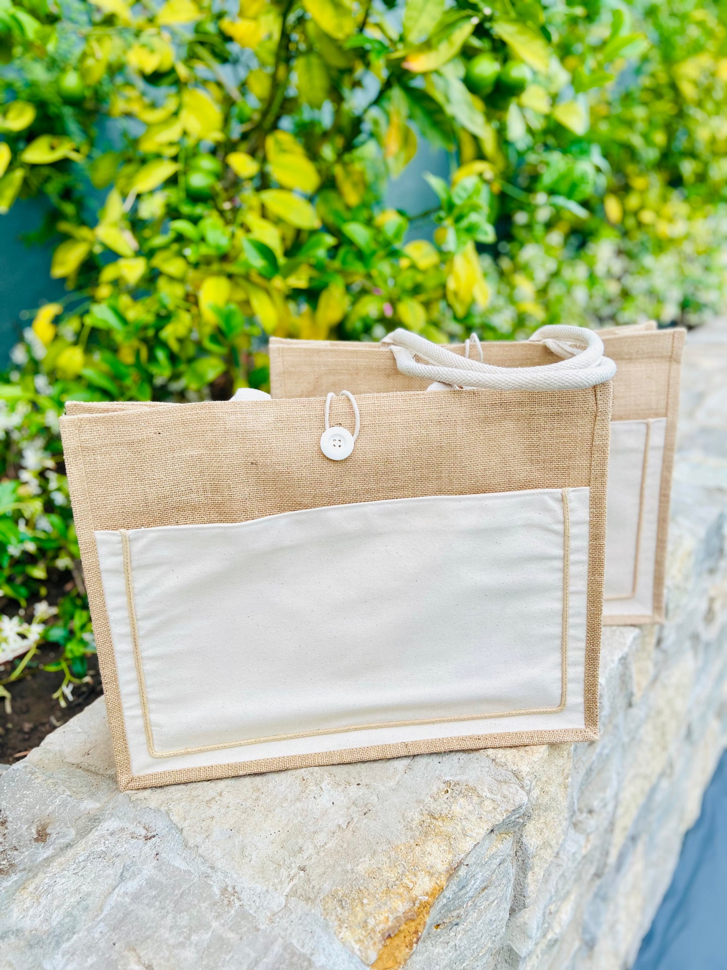 Natural 2-Tone Canvas Cotton Tote