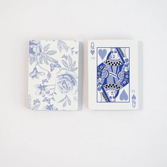 Blue Floral Canasta Cards with Points