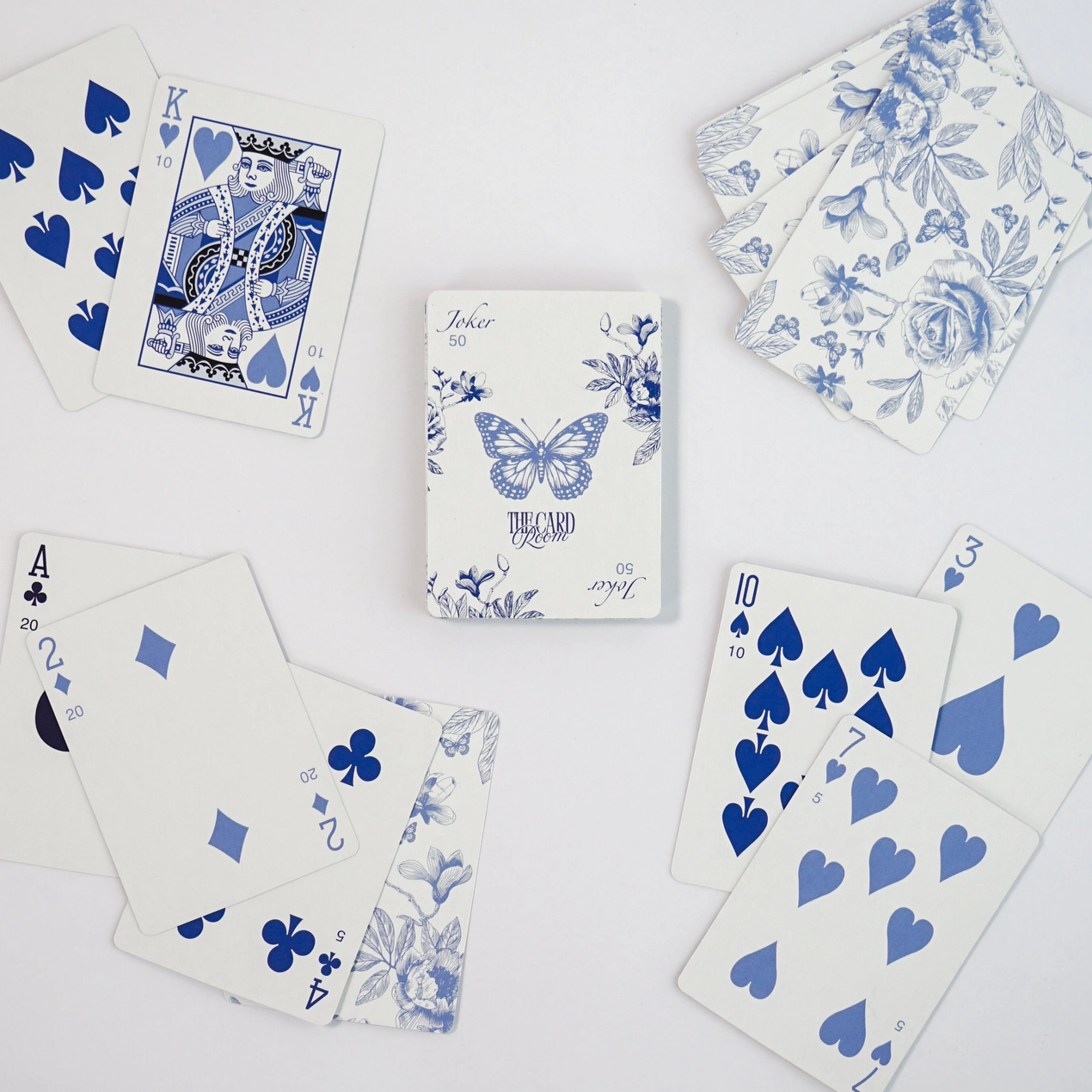 Blue Floral Canasta Cards with Points