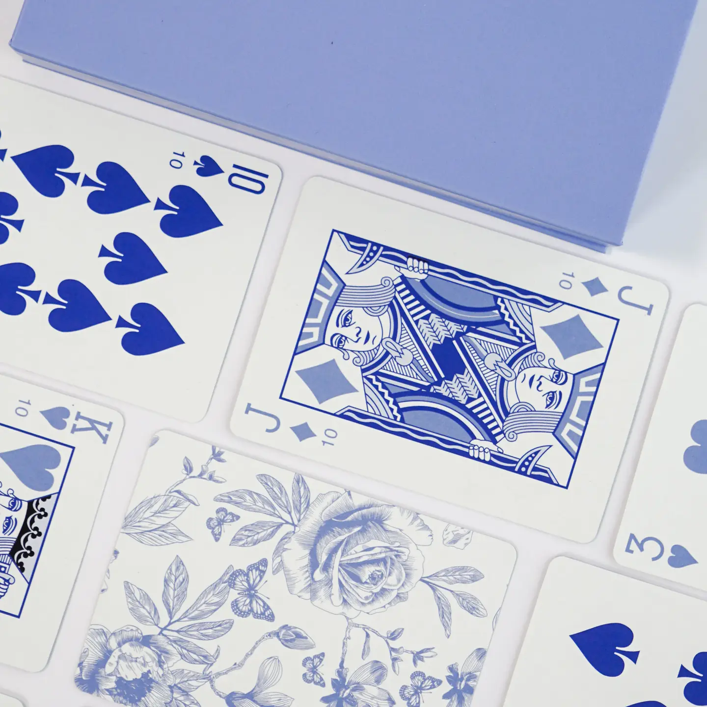 Blue Floral Canasta Cards with Points