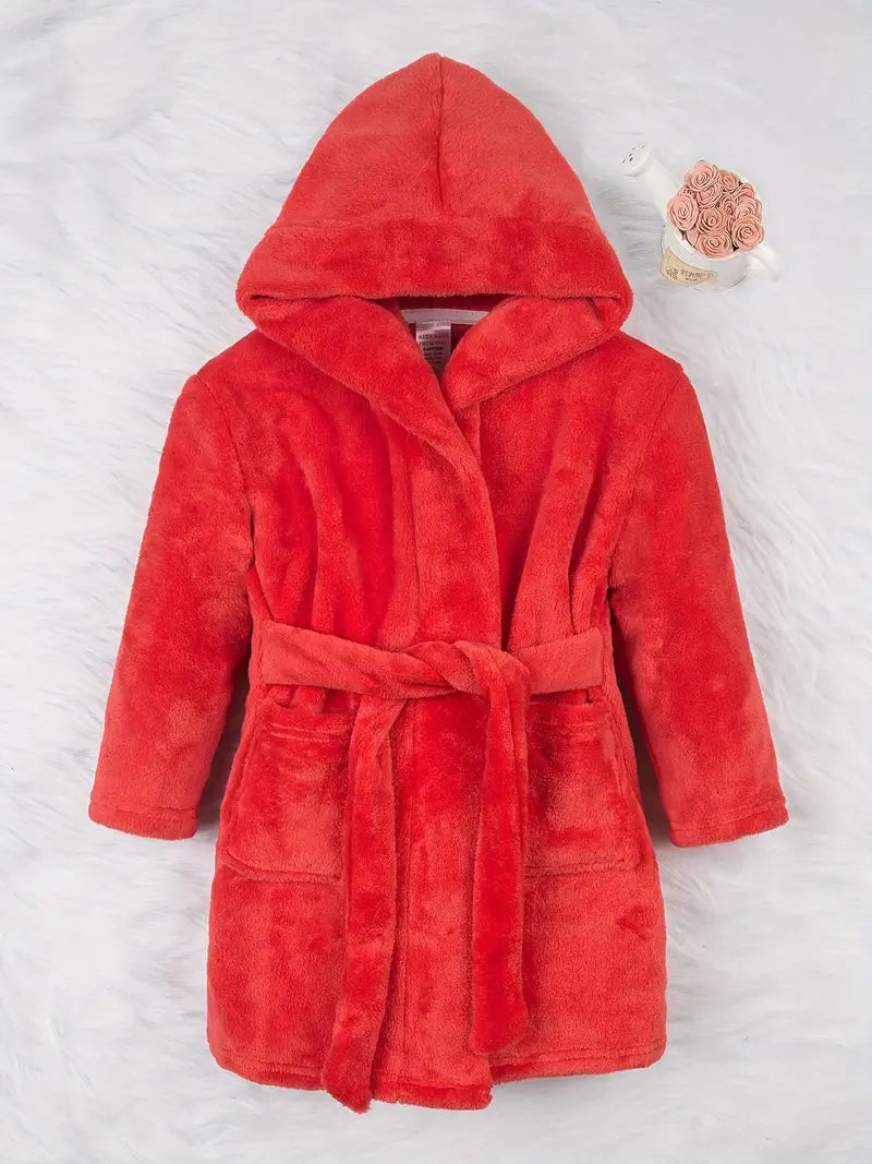 Kids Hooded Plush Robe