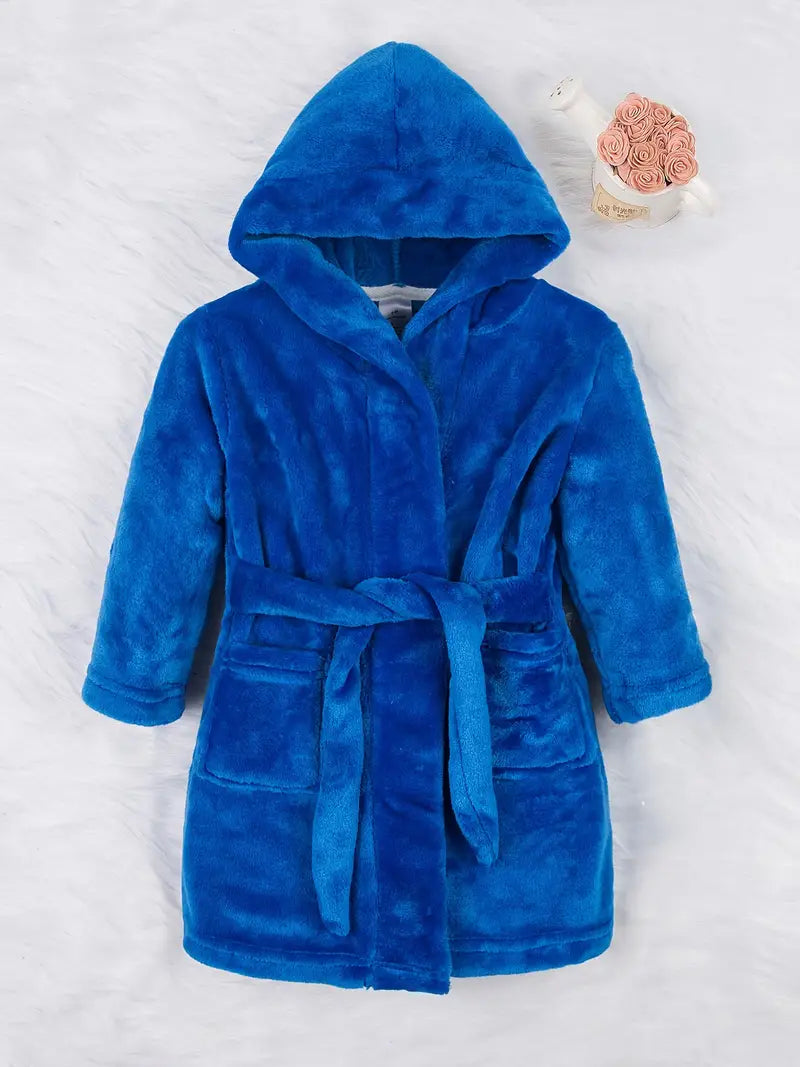 Kids Hooded Plush Robe