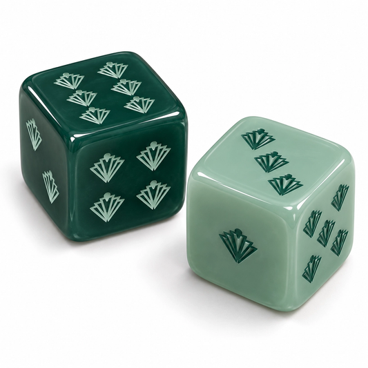 Fanned Fortune mahjong dice set with pouch
