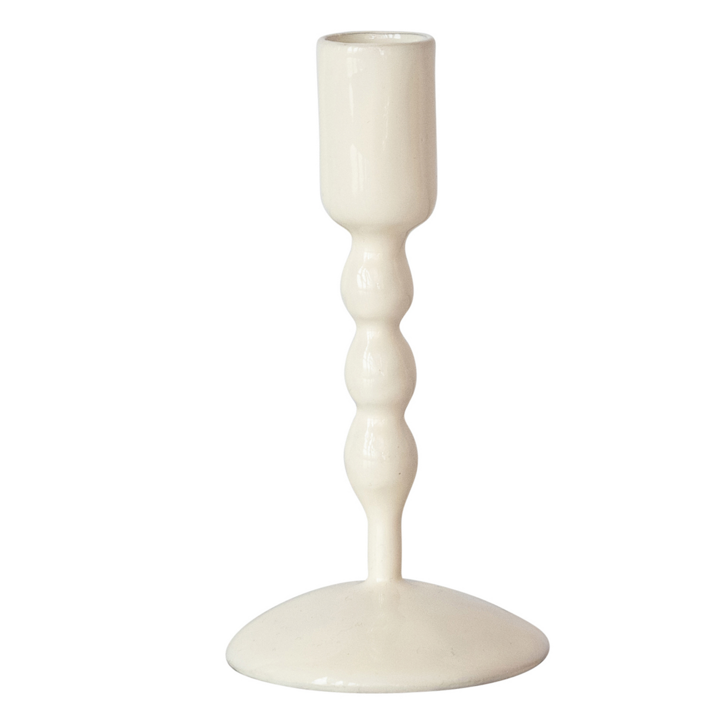 Hazel Mazel Enameled Candlestick Holder, Medium