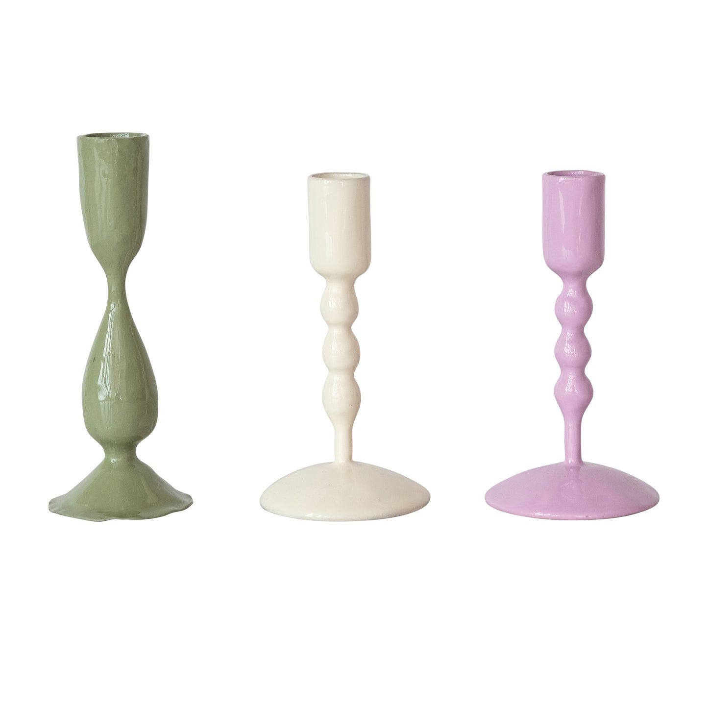 Hazel Mazel Enameled Candlestick Holder, Medium