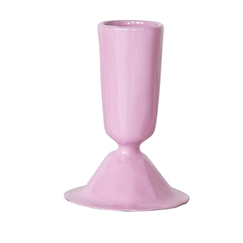 Hazel Mazel Enameled Candlestick Holder, Small