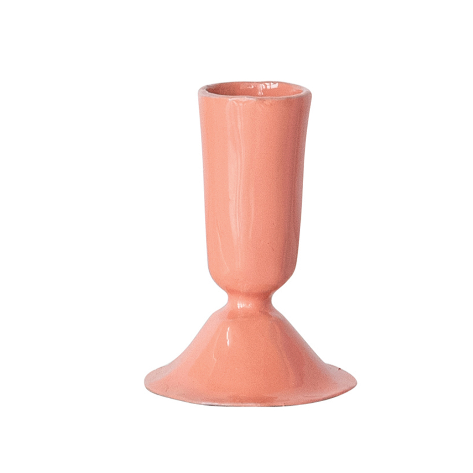 Hazel Mazel Enameled Candlestick Holder, Small