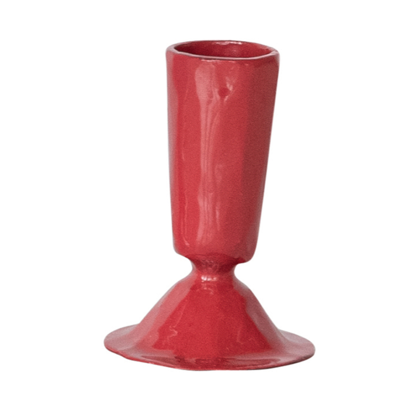 Hazel Mazel Enameled Candlestick Holder, Small