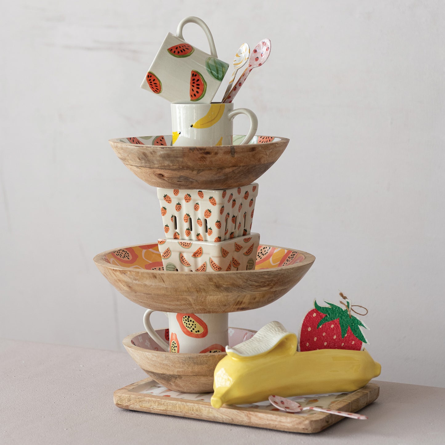Hazel Mazel Stoneware Berry Basket