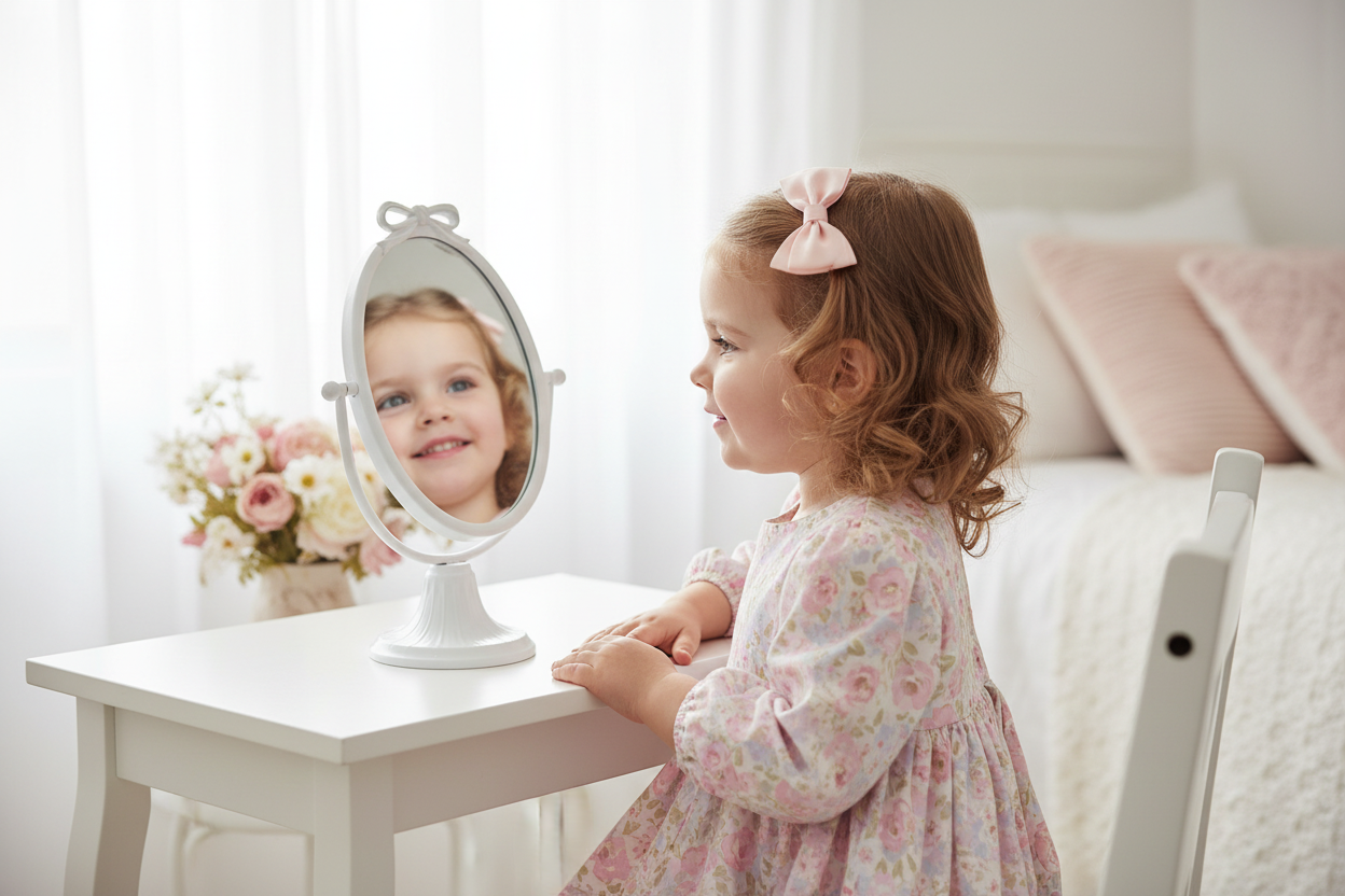 Hazel Mazel Metal Mirror with Bow, Large