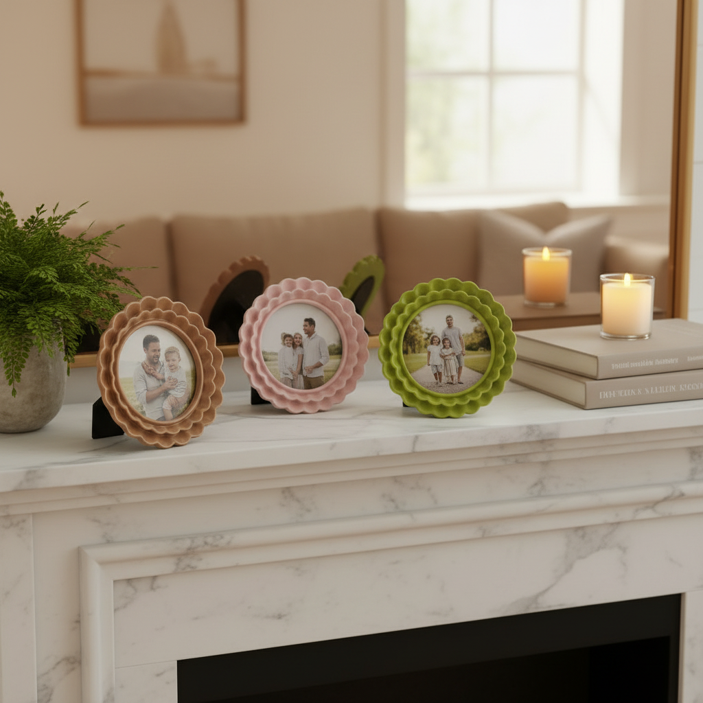 Hazel Mazel Ruffled Resin Photo Frame, 5-3/4"