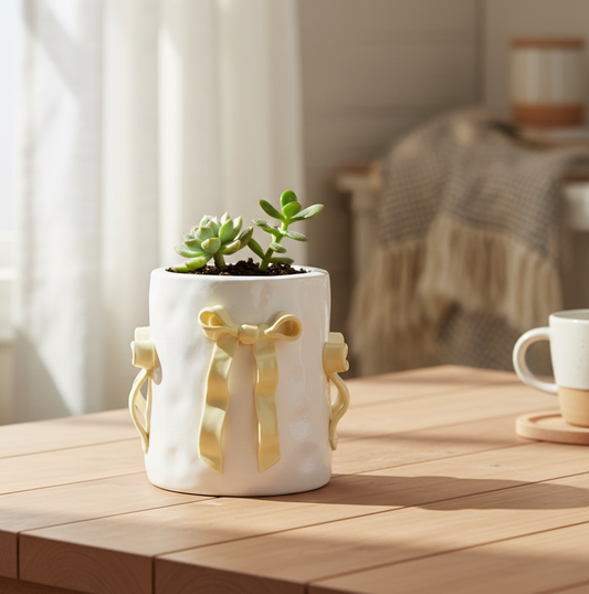 Hazel Mazel Small Stoneware Planter, 4-1/2"