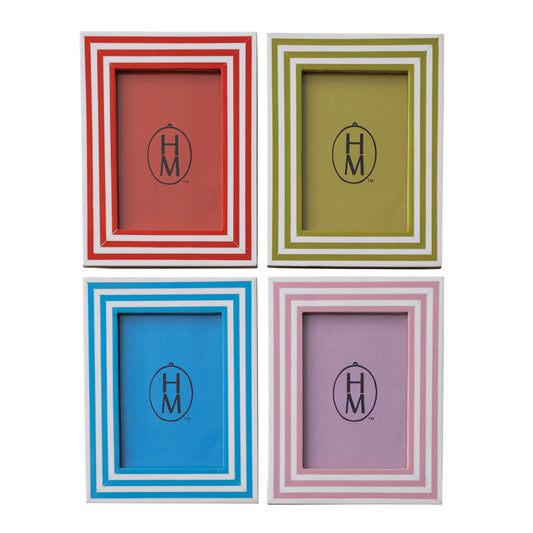 Hazel Mazel Rectangle Resin Striped Photo Frame
