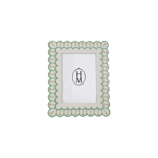 Hazel Mazel Scalloped Frame - Green & Red