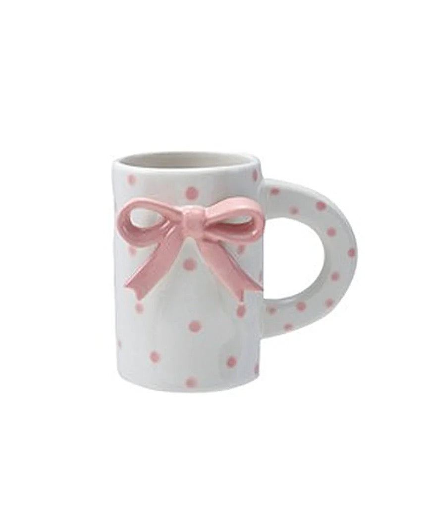 Hazel Mazel Stoneware Mug with 3D Bow Design
