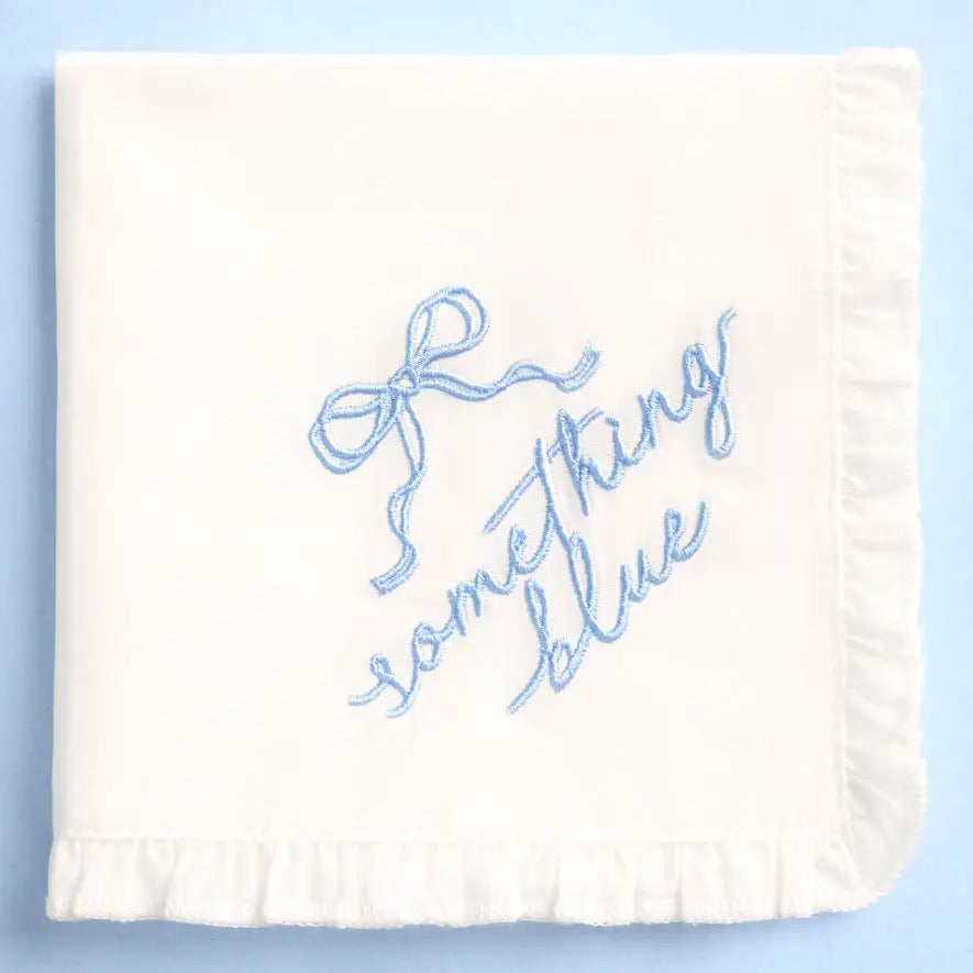 Something Blue Embroidered Handkerchief