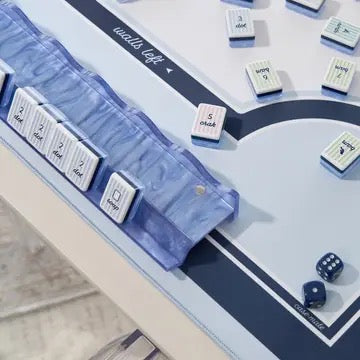 Carolina Blue Acrylic Mahjong Racks & Magnetic Pushers