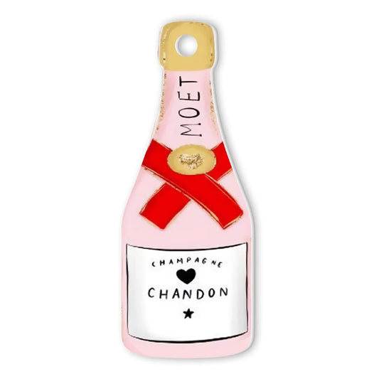 The Chandon pink champagne bottle Christmas tree ornament — 1.5 x 3 inch holiday ornament