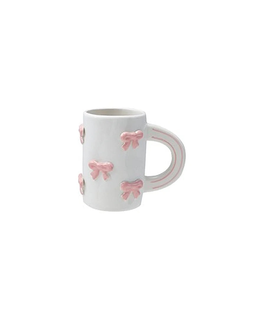 Hazel Mazel Stoneware Mug with 3D Bow Design