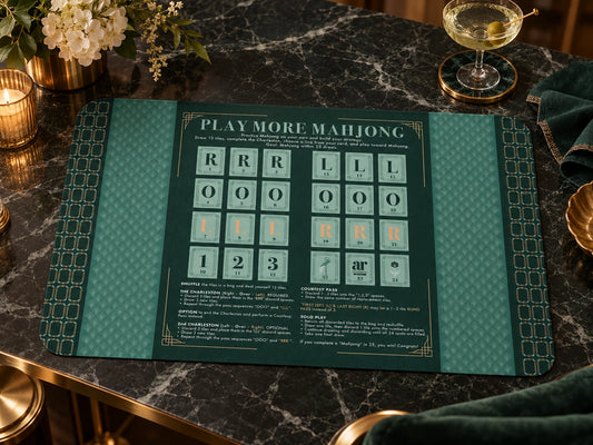 Green Light Gatsby Solo Play Mahjong Mat