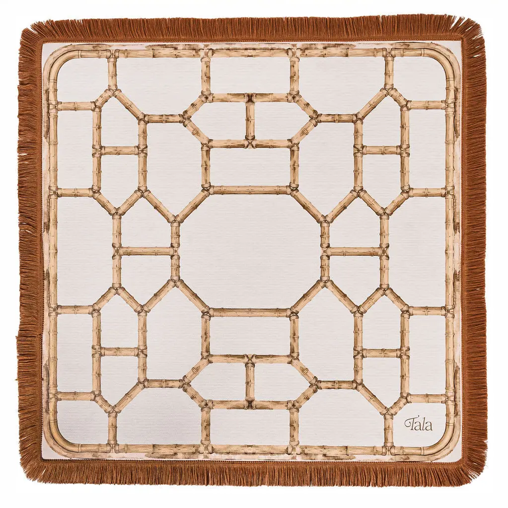 Veranda Mahjong Mat with Fringe - Bamboo