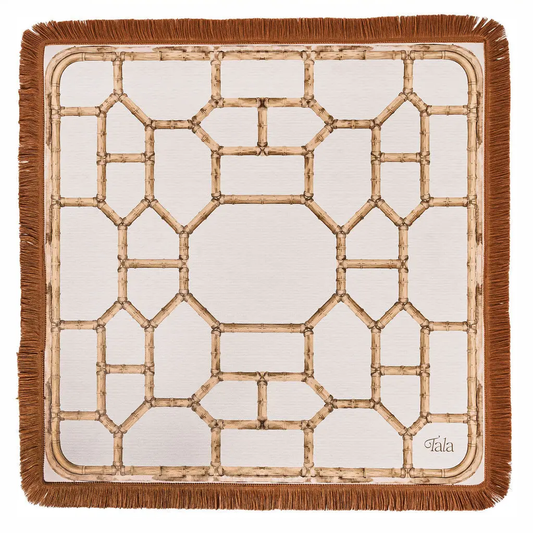 Veranda Mahjong Mat with Fringe - Bamboo