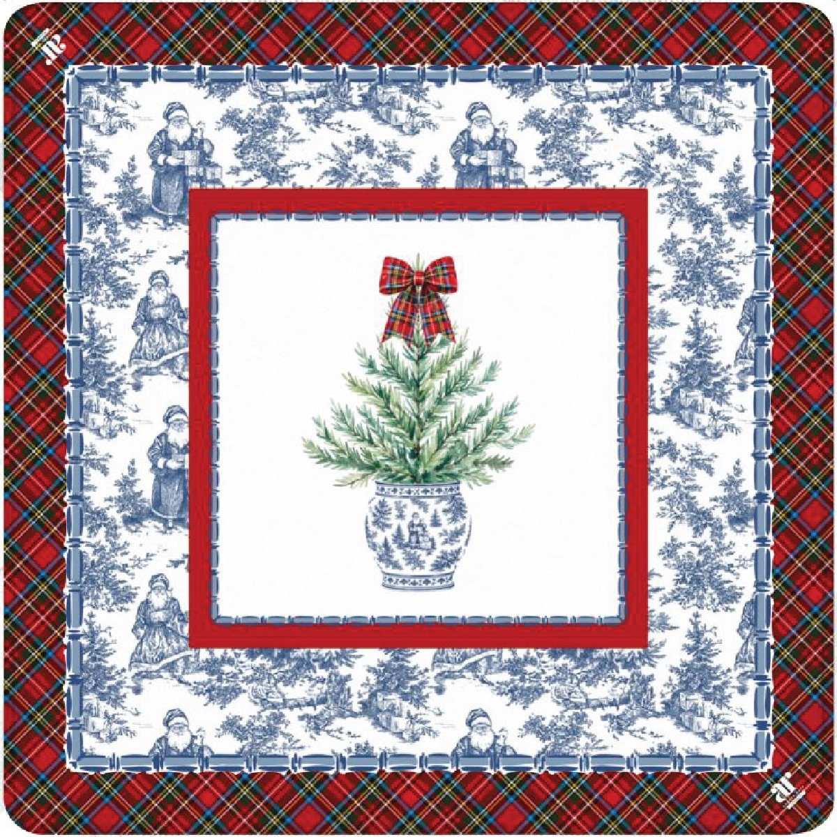 The Christmas Toile Mahjong Table | Holiday Mahjong Bundle