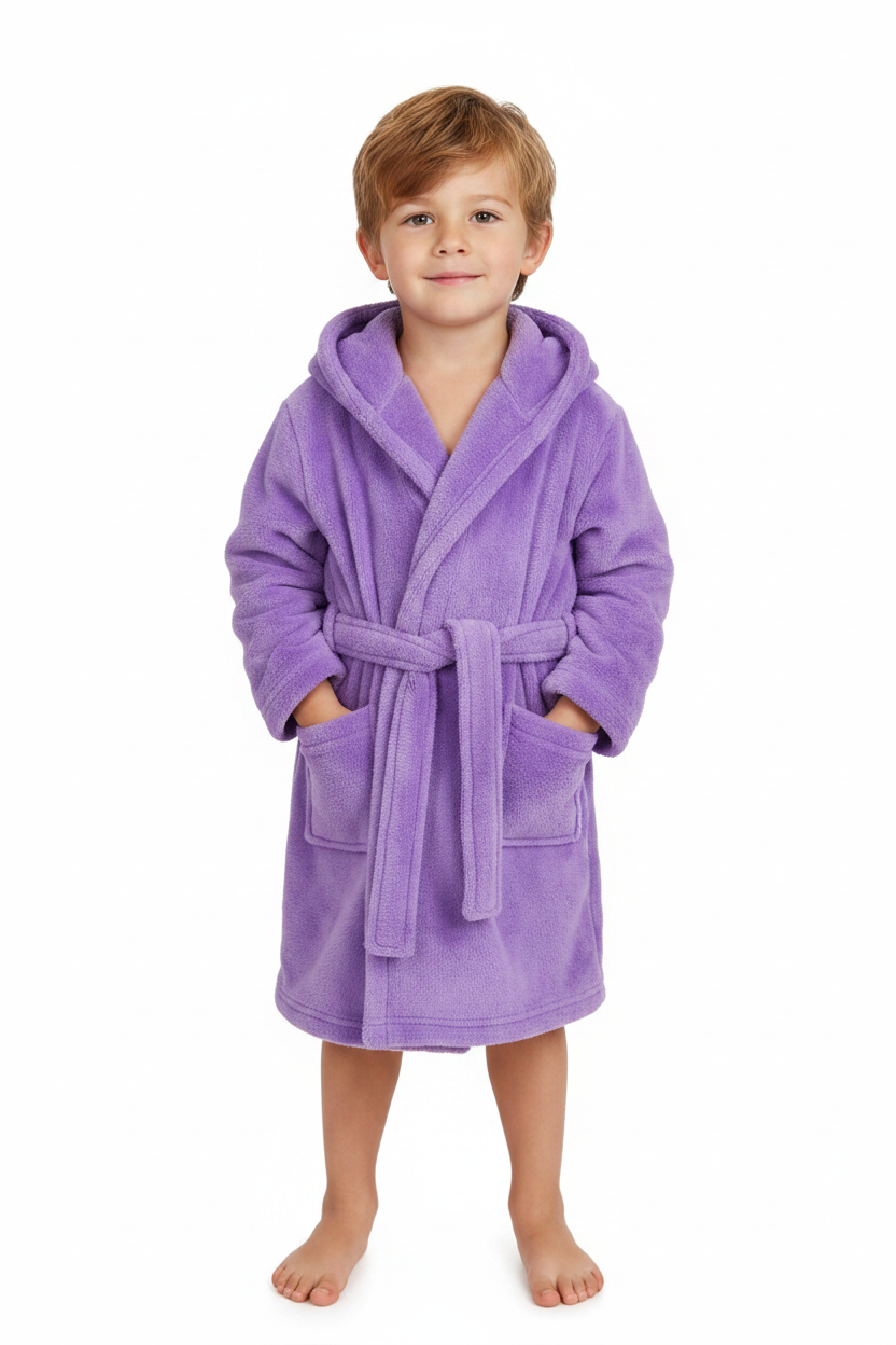 Kids Hooded Plush Robe