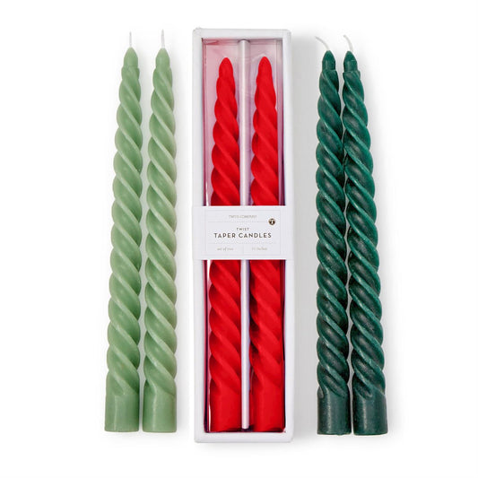 Twist and Glow Taper Candles in Gift Box, Set of 2