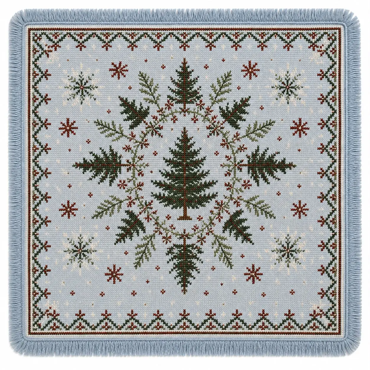 The Winterwood Mahjong Mat with Fringe