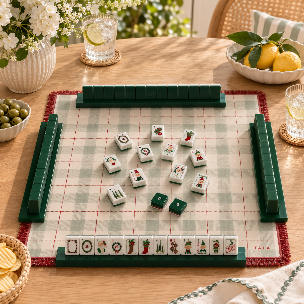 The Merry Manor Mahjong Mat with Fringe