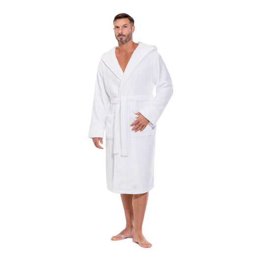 Hooded Plush Bathrobe for Men